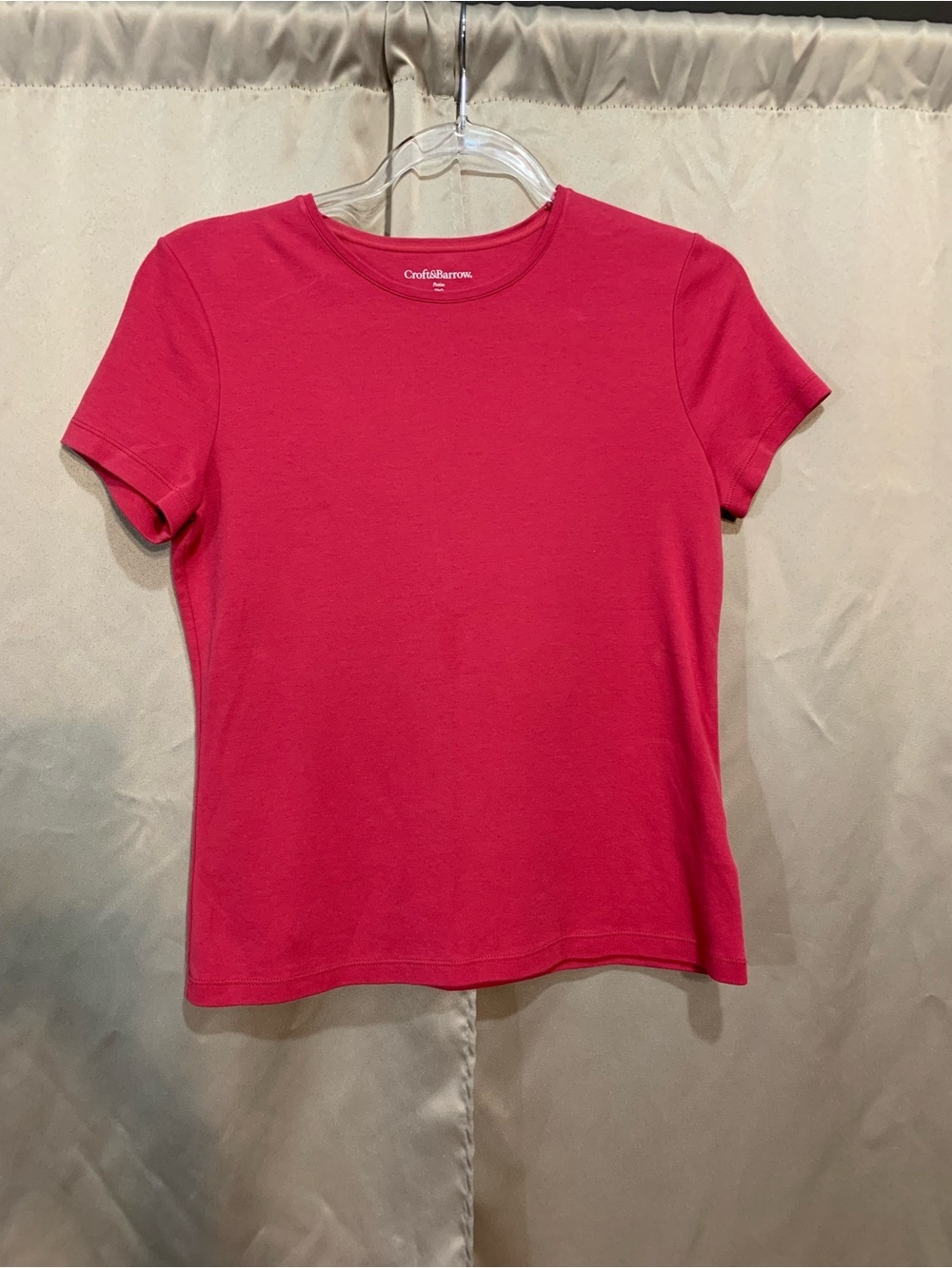 croft & barrow Girls' Hot Pink Short Sleeve Tee with Orange Layer #64/2 - Picture 3 of 7